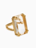 Кольцо с камнем «Империя. Прямоугольник с гранями», белое в золоте, безразмерное  (артикул 10936537)  большой выбор товаров оптом и в розницу по низким ценам с доставкой