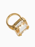 Кольцо с камнем «Империя. Прямоугольник с гранями», белое в золоте, безразмерное  (артикул 10936537)  большой выбор товаров оптом и в розницу по низким ценам с доставкой