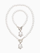 Набор 2 предмета: колье, браслет «Жемчуг. Подвеской Барочная жемчужина», 18 и 42 см, №8, белый в серебре  (артикул 10937124)  большой выбор товаров оптом и в розницу по низким ценам с доставкой