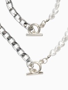 Набор 2 предмета: колье, браслет «Жемчужное сердце с цепочкой», 18 и 42 см, белый в серебре  (артикул 10937128)  большой выбор товаров оптом и в розницу по низким ценам с доставкой