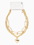 Цепь многослойная «Железное сердце», 2 яруса, L=32 и 40 см, цвет золото  (артикул 10937129)  большой выбор товаров оптом и в розницу по низким ценам с доставкой