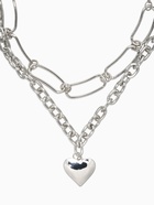 Цепь многослойная «Железное сердце», 2 яруса, L=32 и 40 см, цвет серебро  (артикул 10937131)  большой выбор товаров оптом и в розницу по низким ценам с доставкой