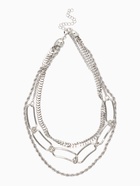 Цепь многослойная «Три вида», железо, 3 яруса, L=30, 32, 40 см, цвет серебро  (артикул 10937133)  большой выбор товаров оптом и в розницу по низким ценам с доставкой