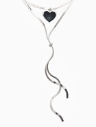 Кулон на затяжке многослойный «Медальон сердце», 2 яруса L=40, 70 см, медь, цвет серебро  (артикул 10937137)  большой выбор товаров оптом и в розницу по низким ценам с доставкой