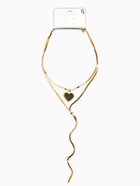 Кулон на затяжке многослойный «Медальон сердце», 2 яруса L=40, 70 см, медь, цвет золото  (артикул 10937138)  большой выбор товаров оптом и в розницу по низким ценам с доставкой