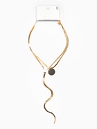 Кулон на затяжке многослойный «Медальон круг», 2 яруса L=40, 70 см, медь, цвет золото - Фото 4