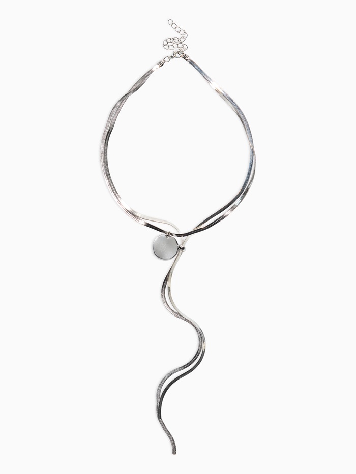 Кулон на затяжке многослойный «Медальон круг», 2 яруса L=40, 70 см, медь, цвет серебро - Фото 1