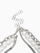 Колье многослойное с подвесками «Жемчуг с цветами», 3 уровня, 34, 36, 40 см, медь, белое в серебре  (артикул 10937145)  большой выбор товаров оптом и в розницу по низким ценам с доставкой