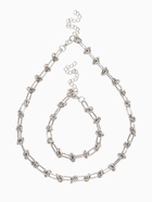 Набор 2 предмета: цепь, браслет «Узел», 20, 40 см, медь, цвет серебро  (артикул 10937147)  большой выбор товаров оптом и в розницу по низким ценам с доставкой