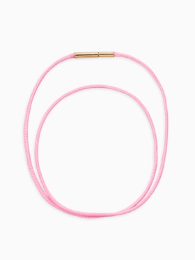 Шнурок вощеный, 40 см, d=2 мм, винтовой замок, нейлон, розовый с золотом