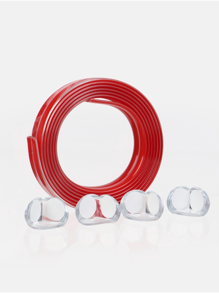 Набор: накладки на углы 4 шт., лента 2 м, ширина 2 см, прозрачный - Фото 1