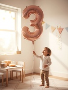 Воздушный шар фольгированный 40" «Цифра 3», нежно - розовый 10947594