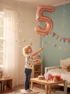 Воздушный шар фольгированный 40" «Цифра 5», нежно - розовый 10947596