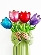 Воздушный шар фольгированный 18" «Тюльпан», красный, набор 5 шт. - Фото 2