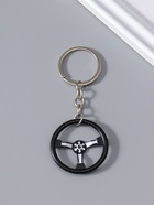 Брелок для ключей на кольце Cartage «Руль», чёрный с белым, 4×4×0.3 см  (артикул 10960554)  большой выбор товаров оптом и в розницу по низким ценам с доставкой