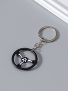 Брелок для ключей на кольце Cartage «Руль», чёрный с белым, 4×4×0.3 см  (артикул 10960554)  большой выбор товаров оптом и в розницу по низким ценам с доставкой