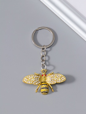 Брелок для ключей на кольце «Пчёлка», металл, стразы, 3.2×5.5×0.7 см