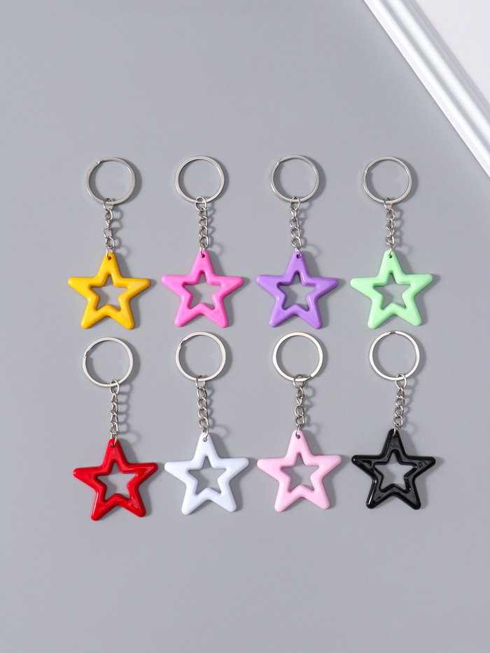 Брелок для ключей на кольце «Яркая звезда», пластик, 4.5×4.7 см, МИКС