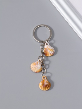 Брелок для ключей на кольце «Ракушки Гребешок», пластик, 3 ракушки, 2.4×1.8×7 см