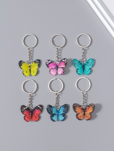 Брелок для ключей на кольце «Яркая бабочка», пластик, 3.2×4.2×1.5 см, МИКС