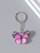 Брелок для ключей на кольце «Яркая бабочка», пластик, 3.2×4.2×1.5 см, МИКС - Фото 2