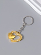 Брелок для ключей на кольце «Двойное сердце», металл, стразы, 3.3×3.7 см, МИКС - Фото 3