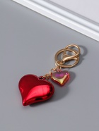 Брелок для ключей на кольце с карабином «Два сердца», пластик, красный, 4.5×4.5×1.5 см - Фото 2