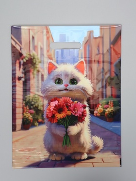 Пакет подарочный «Персик», полиэтиленовый с вырубной ручкой, 31×40 см, 60 мкм