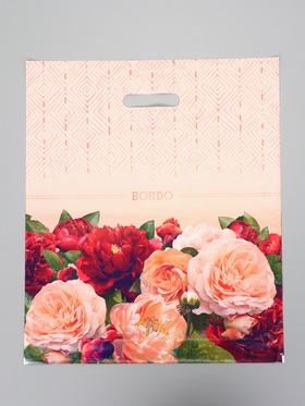 Пакет подарочный «Бордо», полиэтиленовый с вырубной ручкой 40×47 см, 45 мкм