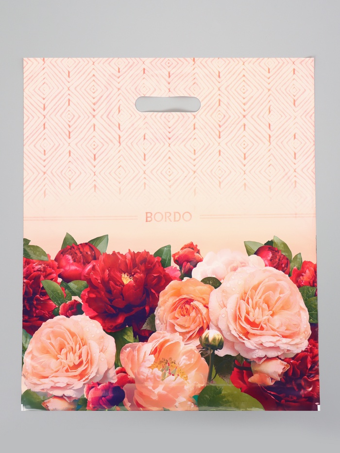 Пакет подарочный «Бордо», полиэтиленовый с вырубной ручкой 40×47 см, 45 мкм - Фото 1