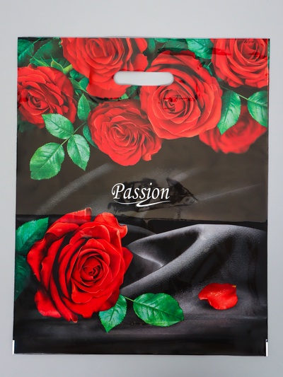 Пакет «Страсть», полиэтиленовый с вырубной ручкой, 38×47 см, 60 мкм