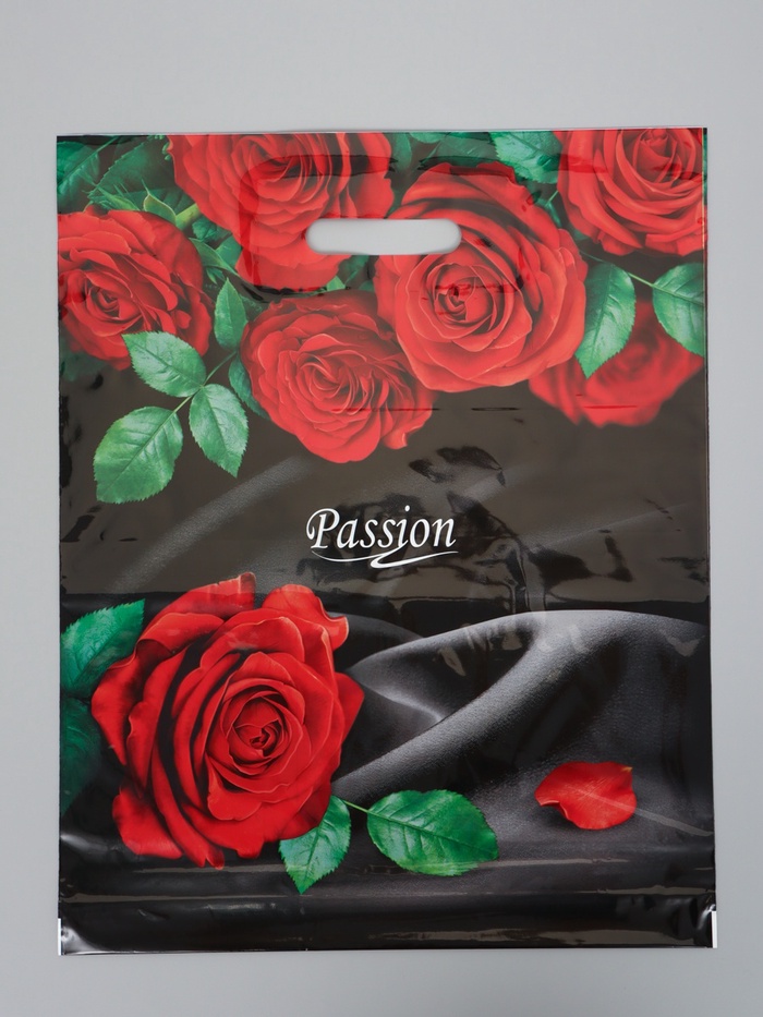 Пакет «Страсть», полиэтиленовый с вырубной ручкой, 38×47 см, 60 мкм - Фото 1