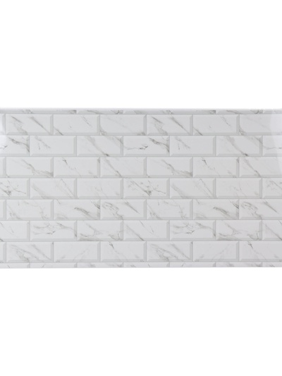 Кухонный фартук самоклеящийся на стену «Плитка мрамор», 3000×600 мм, цвет белый