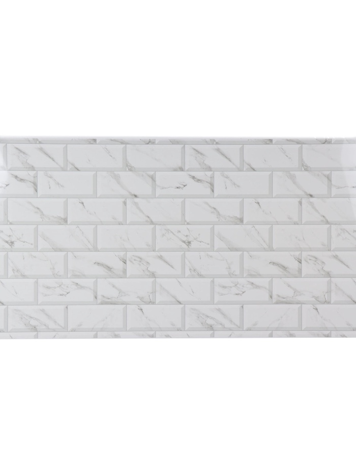 Кухонный фартук самоклеящийся на стену «Плитка мрамор», 3000×600 мм, цвет белый - Фото 1