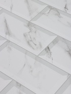 Кухонный фартук самоклеящийся на стену «Плитка мрамор», 3000×600 мм, цвет белый  (артикул 10987769)  большой выбор товаров оптом и в розницу по низким ценам с доставкой