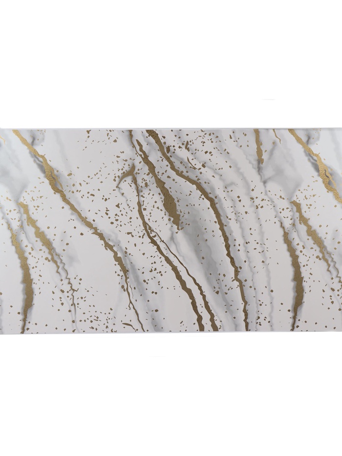 Кухонный фартук самоклеящийся на стену «Рецциато», 3000×600 мм, цвет белый/золотой - Фото 1