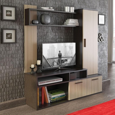 УЦЕНКА Мини-стенка Лира, 1600х1400х380, Венге/Дуб молочный