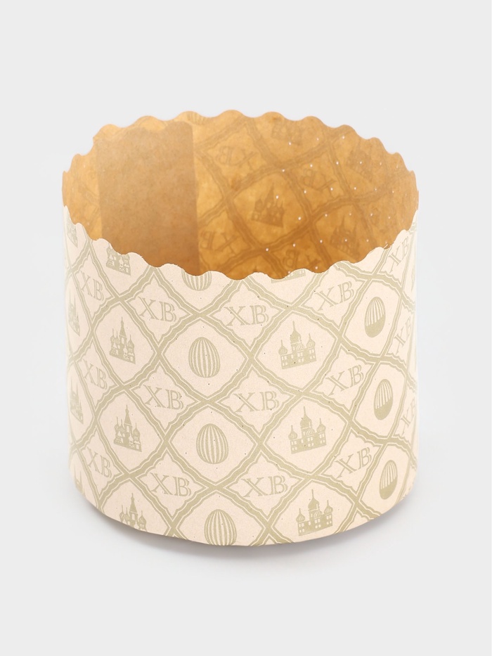 Формы для выпечки кулича бумажные «Жемчуг.ХВ», одноразовые, набор 10 шт., 7×6 см, бежевые - Фото 1