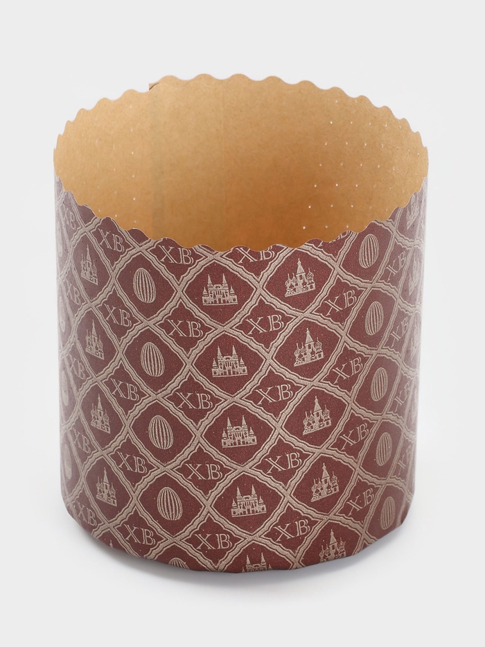 Формы для выпечки кулича бумажные «ХВ», одноразовые, набор 10 шт., 9×9 см, коричневые - Фото 1