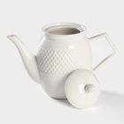 УЦЕНКА Чайный сервиз на подставке BellaTenero, 15 предметов: чайник 850 мл, 6 кружек 70 мл, сахарница с ложкой 300 мл, молочник 250 мл, 6 блюдец, фарфор, белы... - Фото 12