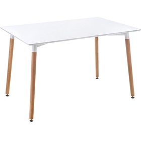 Стол обеденный Table, 800×1200×730 мм, цвет белый/массив бука натуральный