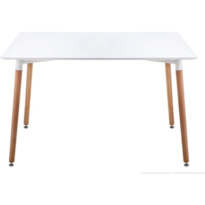 Стол обеденный Table, 800×1200×730 мм, цвет белый/массив бука натуральный