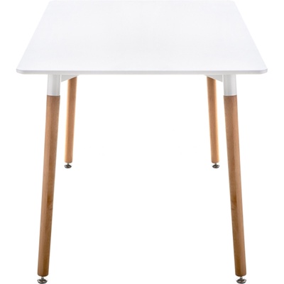 Стол обеденный Table, 800×1200×730 мм, цвет белый/массив бука натуральный