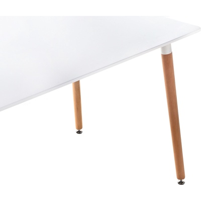 Стол обеденный Table, 800×1200×730 мм, цвет белый/массив бука натуральный