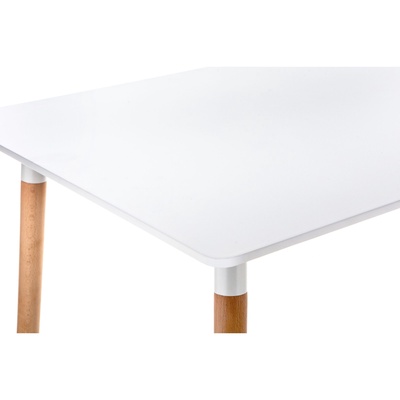 Стол обеденный Table, 800×1200×730 мм, цвет белый/массив бука натуральный