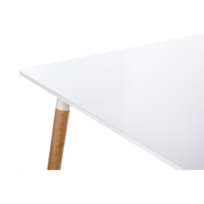 Стол обеденный Table, 800×1200×730 мм, цвет белый/массив бука натуральный