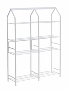 Подставка для цветов, 133×40×177 см, 8 полок, 2 секции, белая - Фото 1