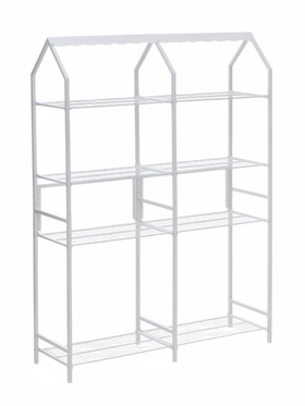 Подставка для цветов, 133×40×177 см, 8 полок, 2 секции, белая  (артикул 10990788)  большой выбор товаров оптом и в розницу по низким ценам с доставкой