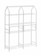 Подставка для цветов, 133×40×177 см, 8 полок, 2 секции, белая - Фото 4