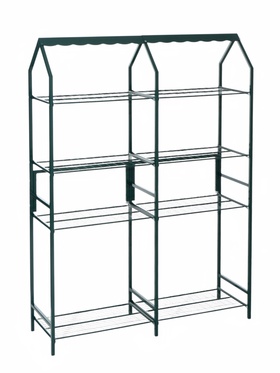 Подставка для цветов, 133×40×177 см, 8 полок, 2 секции, зелёная  (артикул 10990789)  большой выбор товаров оптом и в розницу по низким ценам с доставкой